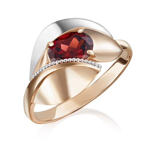 

Кольцо из комбинированного золота с гранатом р. 19 PLATINA jewelry 01-5081-00-204-1111-46, 01-5081-00-204-1111-46