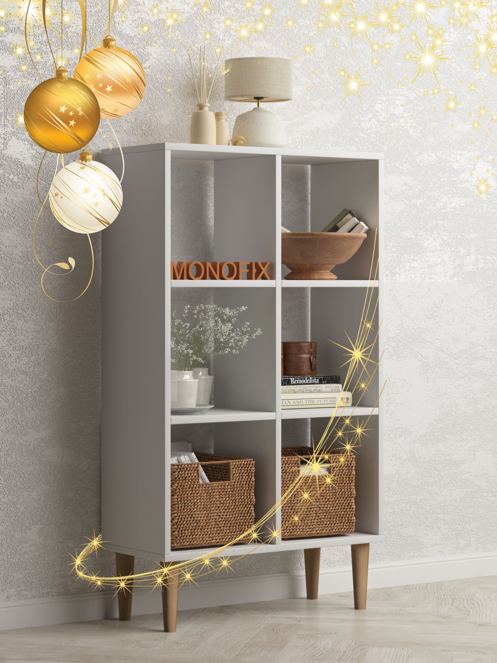 

Стеллаж MonoFix Одос, 6 секций, вертикальный, белый, ОДОС
