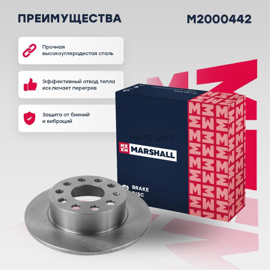 

Тормозной диск MARSHALL Autoparts задний Skoda Octavia 04-/Volkswagen Golf V 03- M2000442