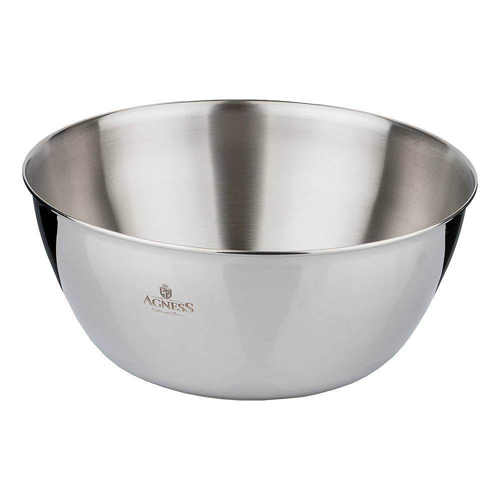 

Миска Agness Professional 26х11 см, 4.15 л, нержавеющая сталь