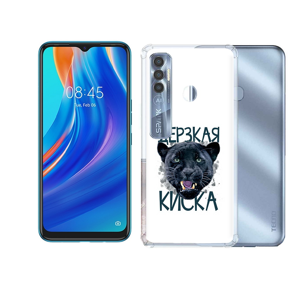 

Чехол MyPads Tocco для Tecno Spark 7 Pro дерзкая киска, Прозрачный, Tocco