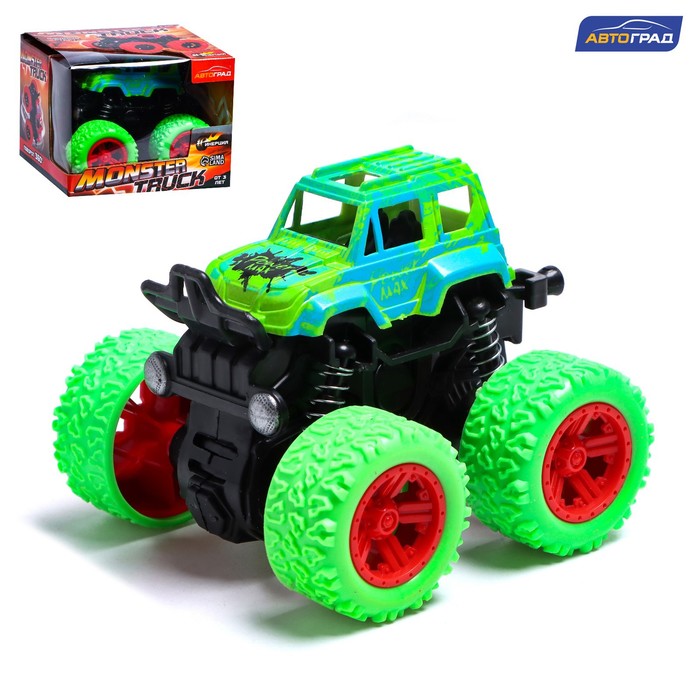 

Джип инерционный Monster truck, цвет зелёный, Инерционный транспорт