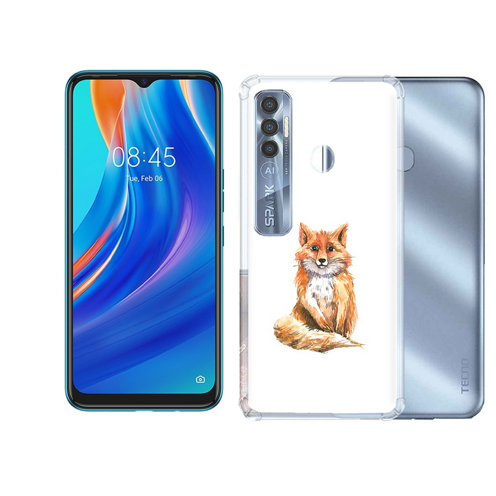 

Чехол MyPads Tocco для Tecno Spark 7 Pro детская лиса, Прозрачный, Tocco