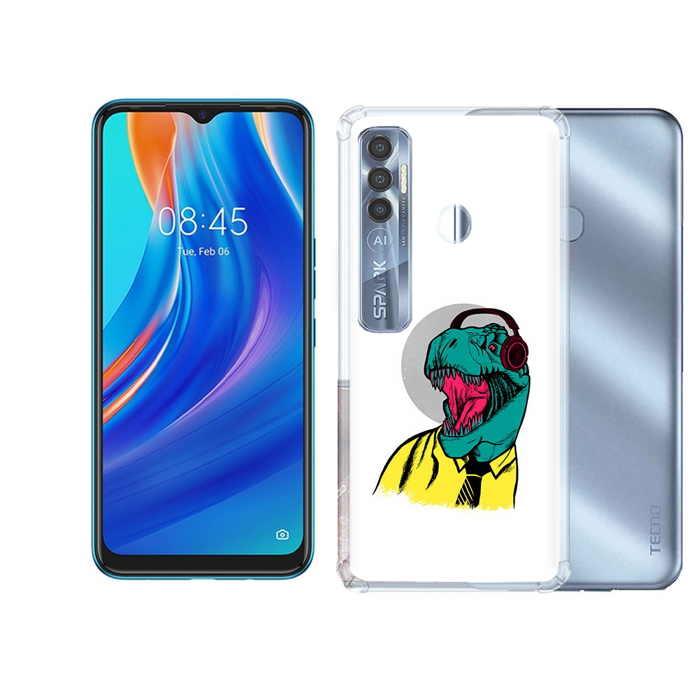 

Чехол MyPads Tocco для Tecno Spark 7 Pro дино, Прозрачный, Tocco