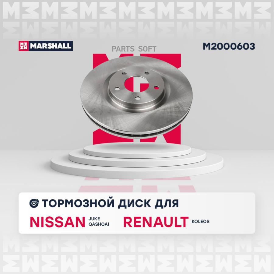 

Тормозной диск передний Nissan Juke (F15) 10- / Qashqai (J10) 06-, Renault Koleos I 08- ;