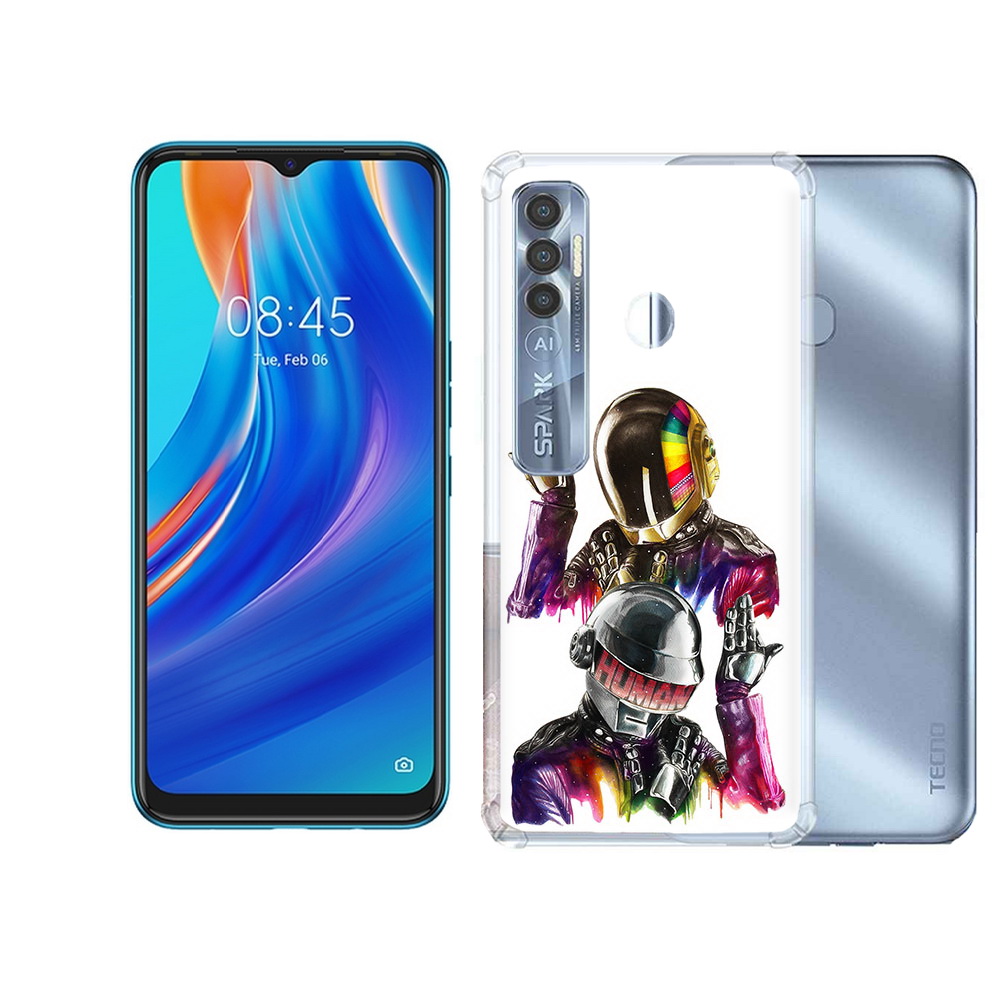 

Чехол MyPads Tocco для Tecno Spark 7 Pro диско космонавты, Прозрачный, Tocco