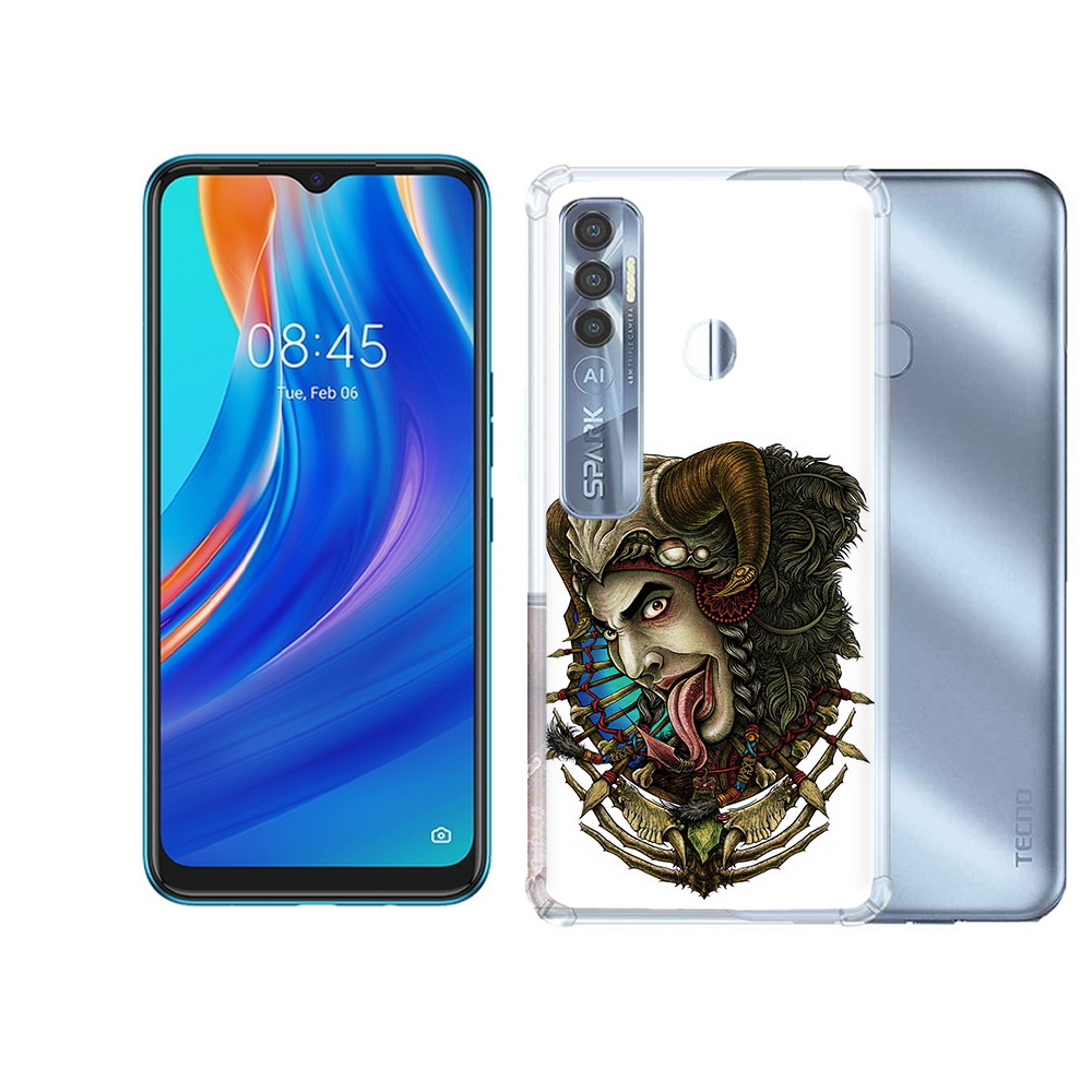 

Чехол MyPads Tocco для Tecno Spark 7 Pro длинный язык, Прозрачный, Tocco