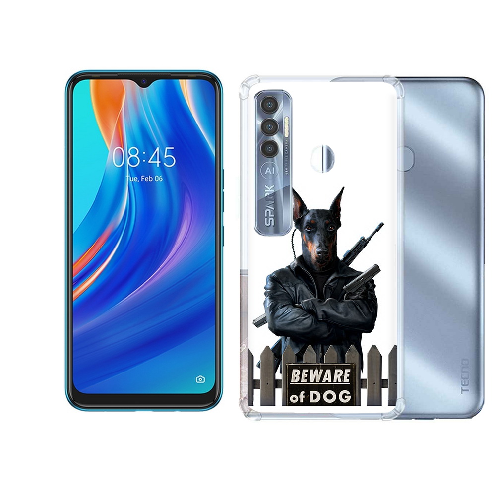 

Чехол MyPads Tocco для Tecno Spark 7 Pro доберман, Прозрачный, Tocco
