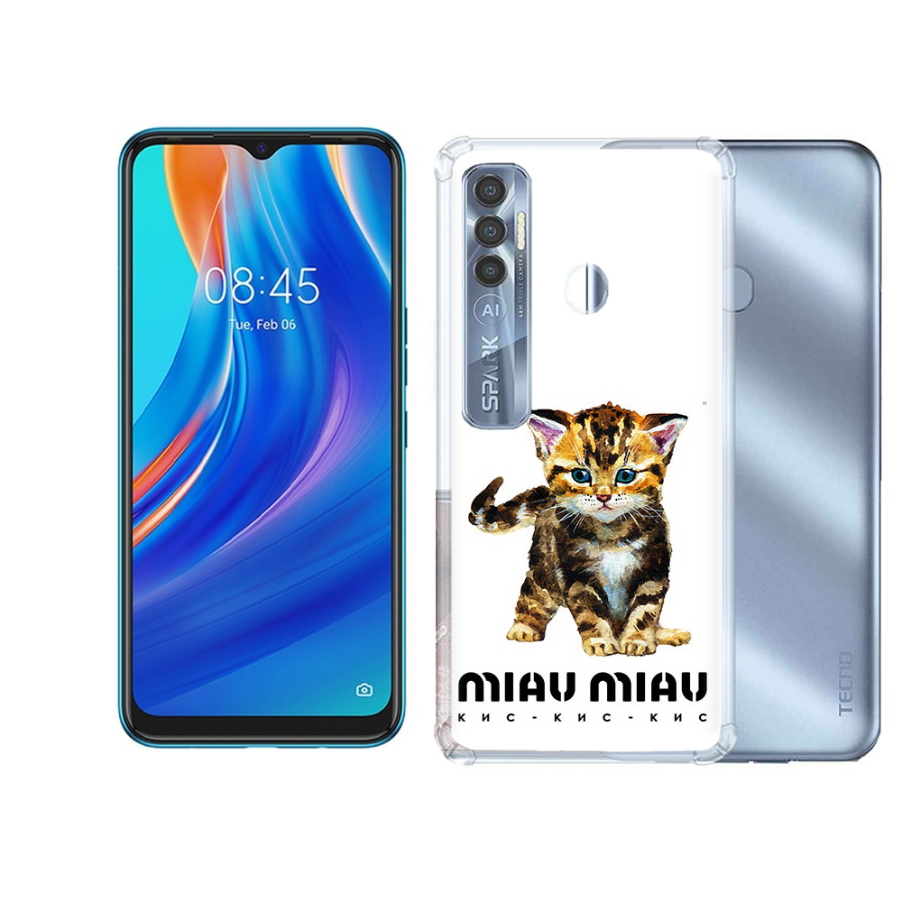 

Чехол MyPads Tocco для Tecno Spark 7 Pro Бренд miau miau, Прозрачный, Tocco