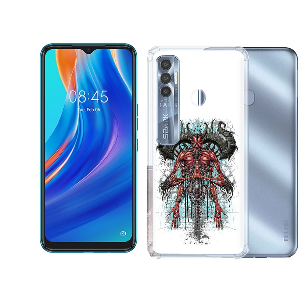

Чехол MyPads Tocco для Tecno Spark 7 Pro дьявол, Прозрачный, Tocco