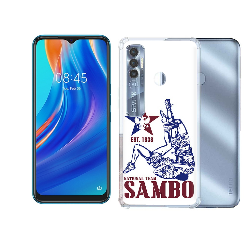 

Чехол MyPads Tocco для Tecno Spark 7 Pro единоборства самбо, Прозрачный, Tocco