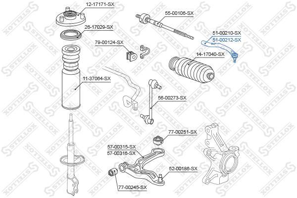 

наконечник рулевой Stellox 5100212SX