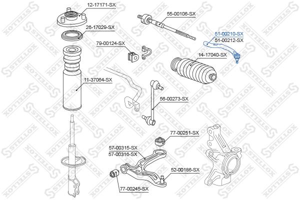 

наконечник рулевой Stellox 5100210SX