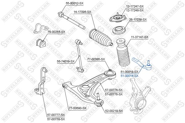 

наконечник рулевой Stellox 5100014SX