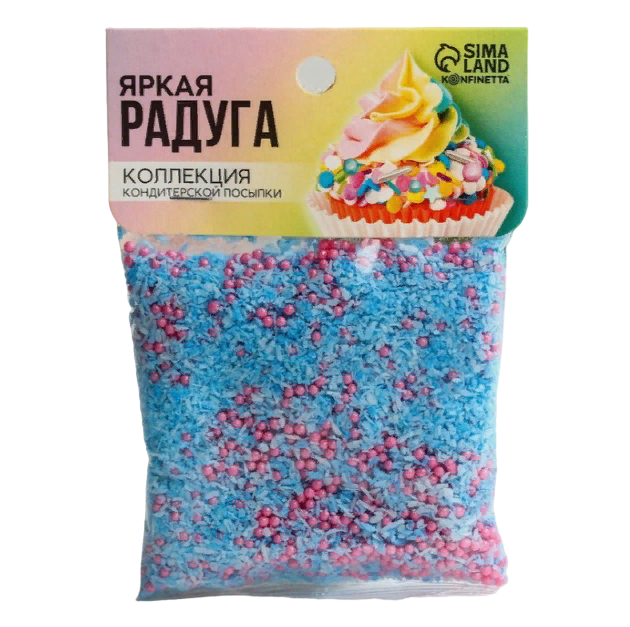 

Посыпка бисер и кокосовая стружка Яркая радуга, 50 г.