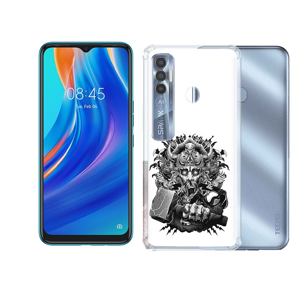 

Чехол MyPads Tocco для Tecno Spark 7 Pro злой тор, Прозрачный, Tocco