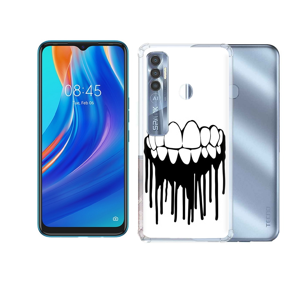 

Чехол MyPads Tocco для Tecno Spark 7 Pro зубы, Прозрачный, Tocco