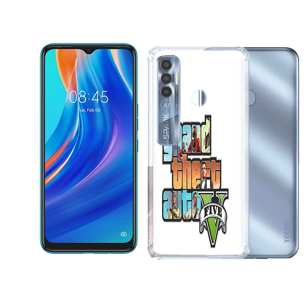 

Чехол MyPads Tocco для Tecno Spark 7 Pro игра гта, Прозрачный, Tocco