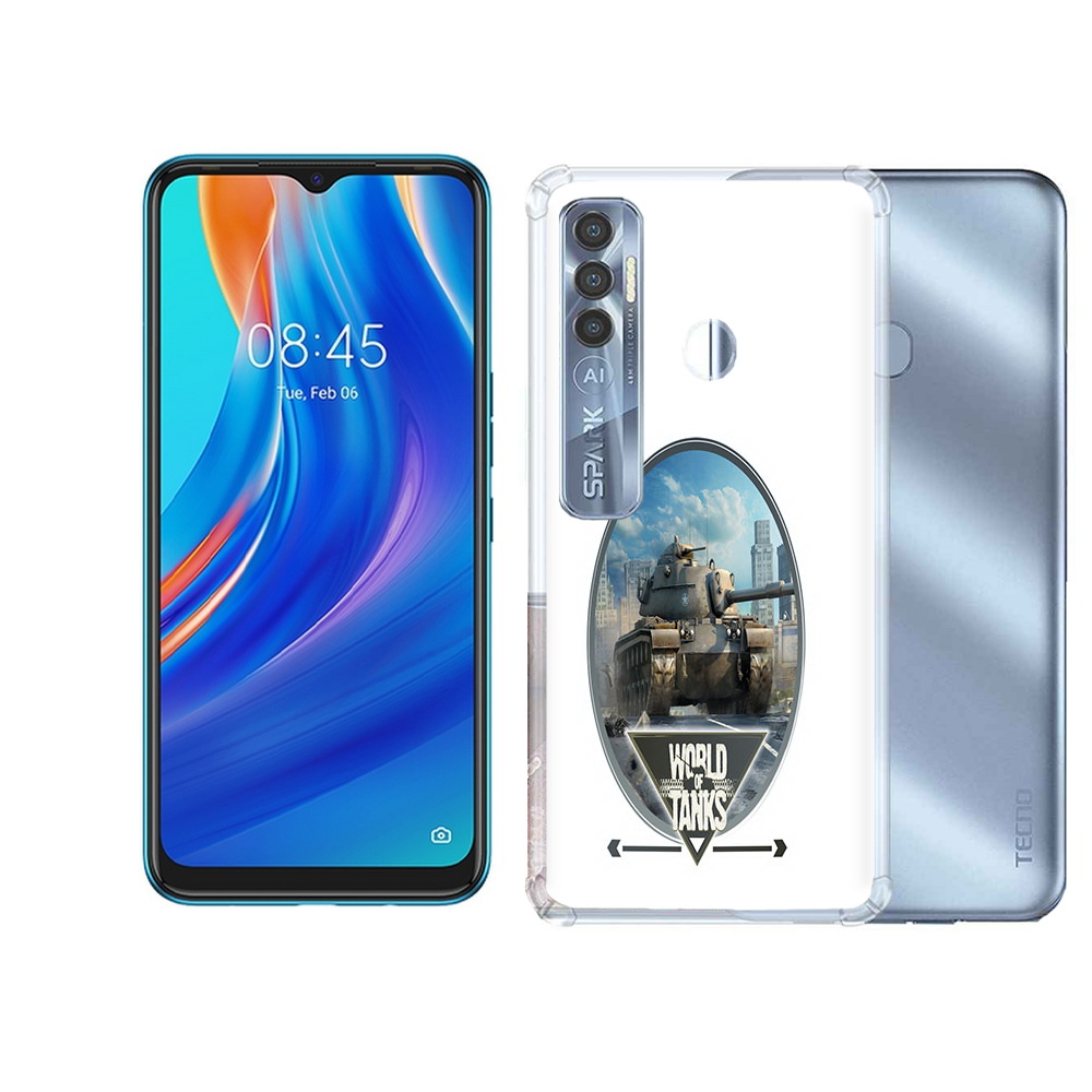 

Чехол MyPads Tocco для Tecno Spark 7 Pro игра с танками, Прозрачный, Tocco