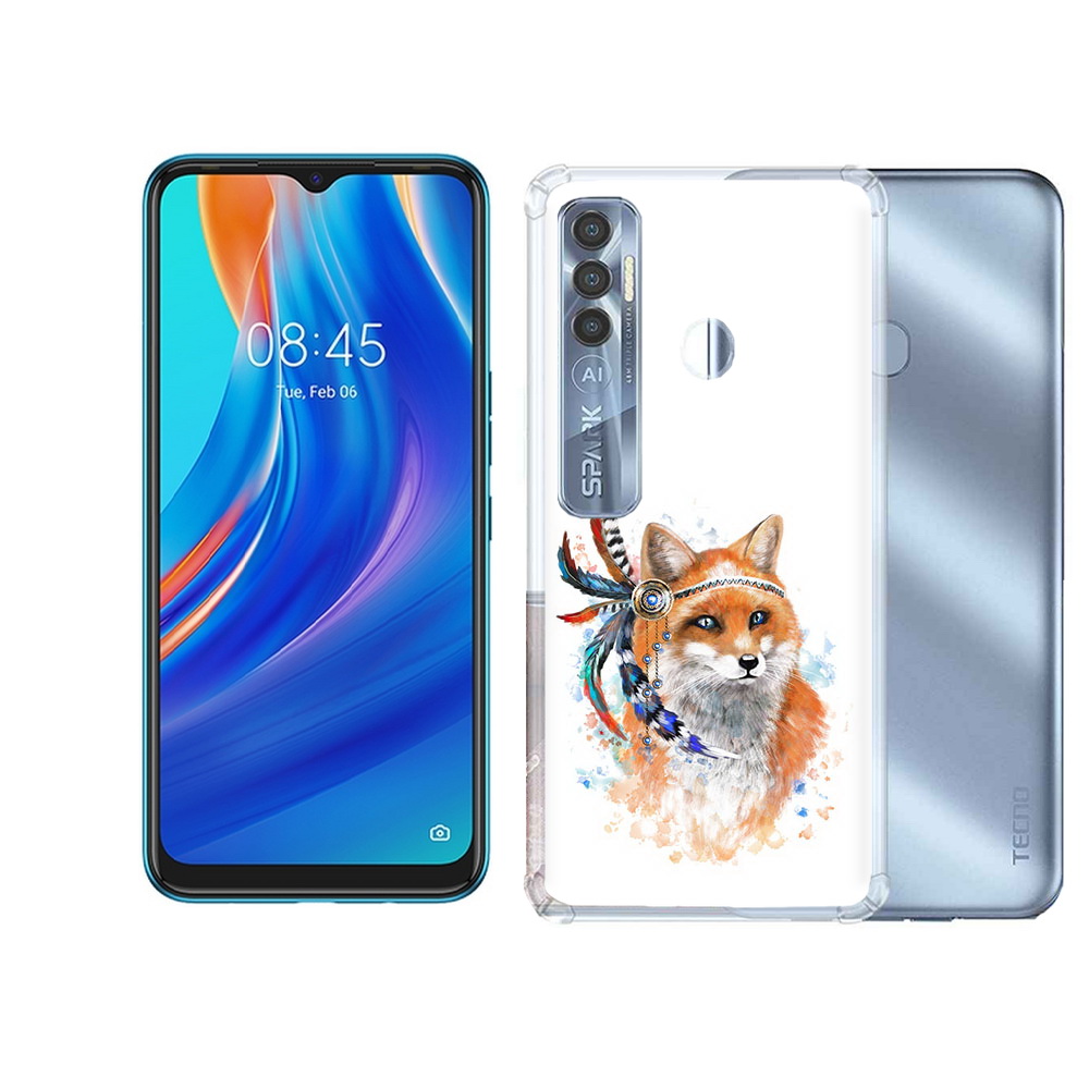 

Чехол MyPads Tocco для Tecno Spark 7 Pro инду лиса, Прозрачный, Tocco