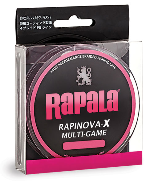 Леска плетеная RAPALA Rapinova-X MULTI GAME розовая 150м #0.8/17.8LB/0.14 мм