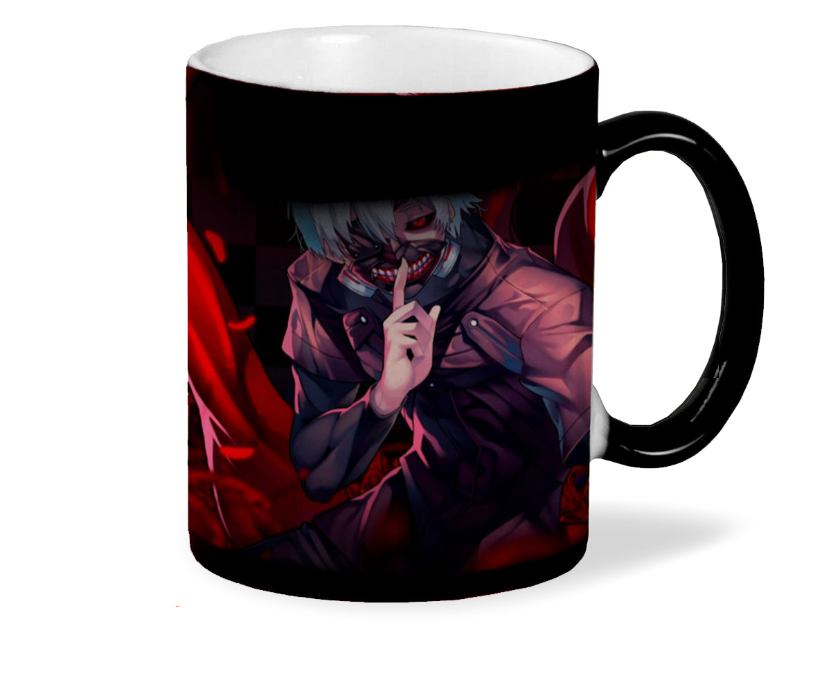 

Кружка хамелеон черный CoolPodarok Anime. Красная маска Канеки Кен, Tokyo Ghoul Аниме