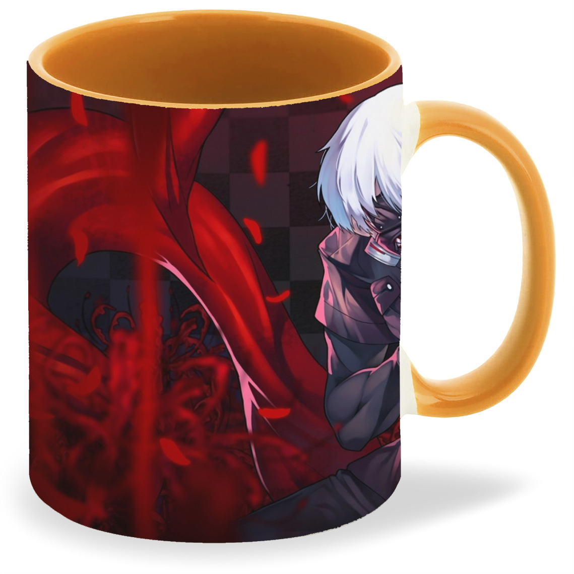 

Кружка оранжевая CoolPodarok Anime. Красная маска Канеки Кен, Tokyo Ghoul Аниме