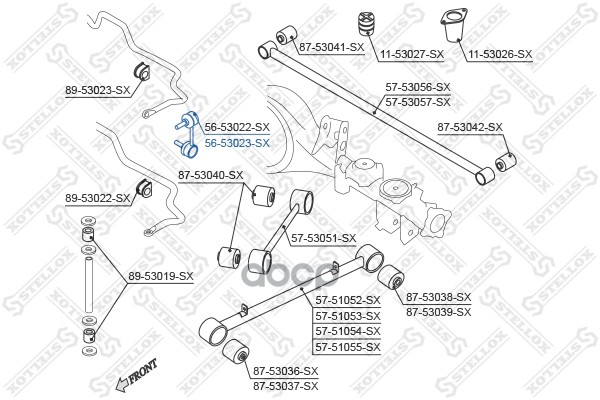 

56-53023-Sx Тяга Стабилизатора Заднего Правая Vin: 20040209> Kia Sorento 04>