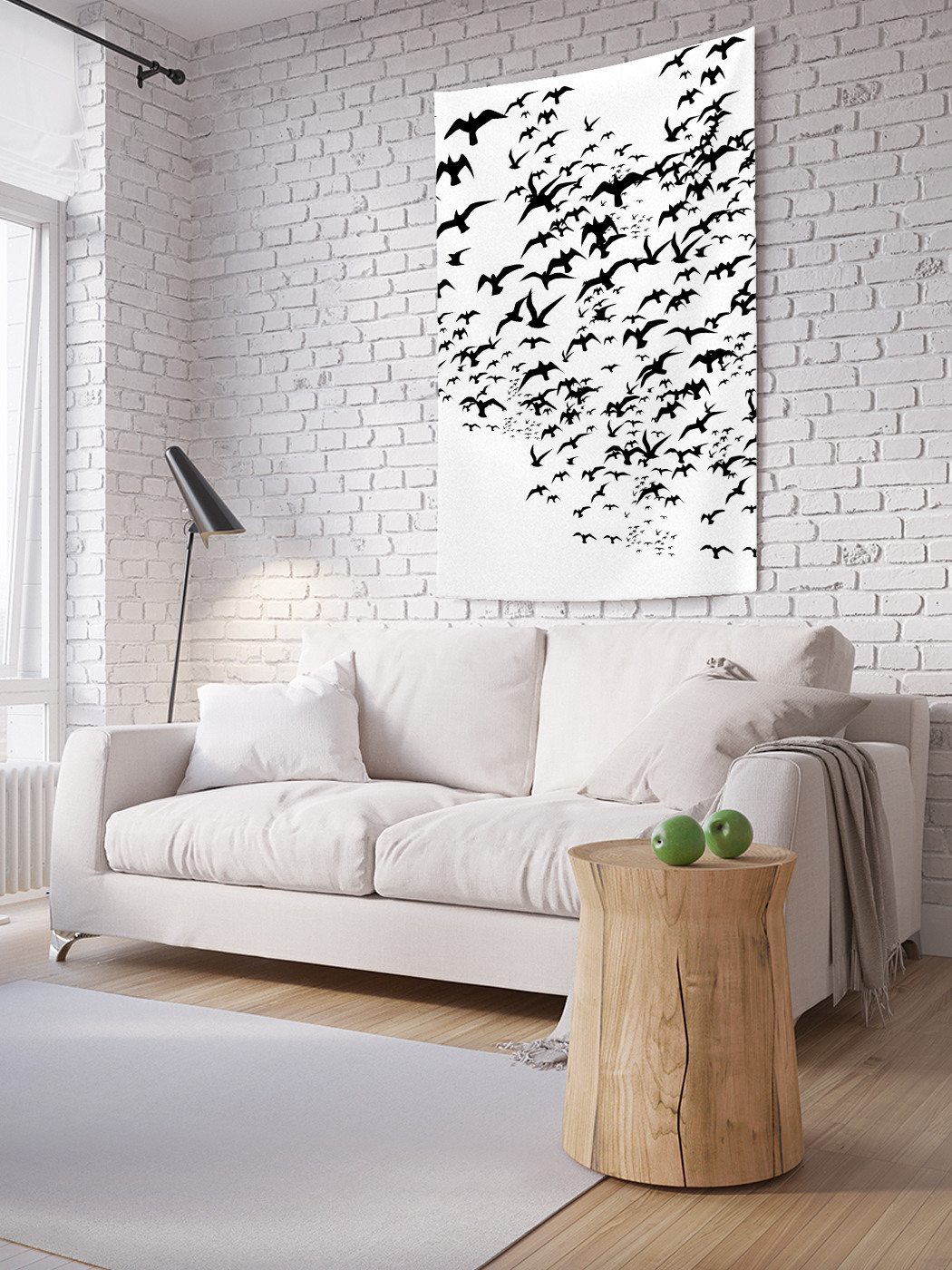 

Вертикальное фотопанно на стену JoyArty Стена из птиц 100x150 см, Стена из птиц