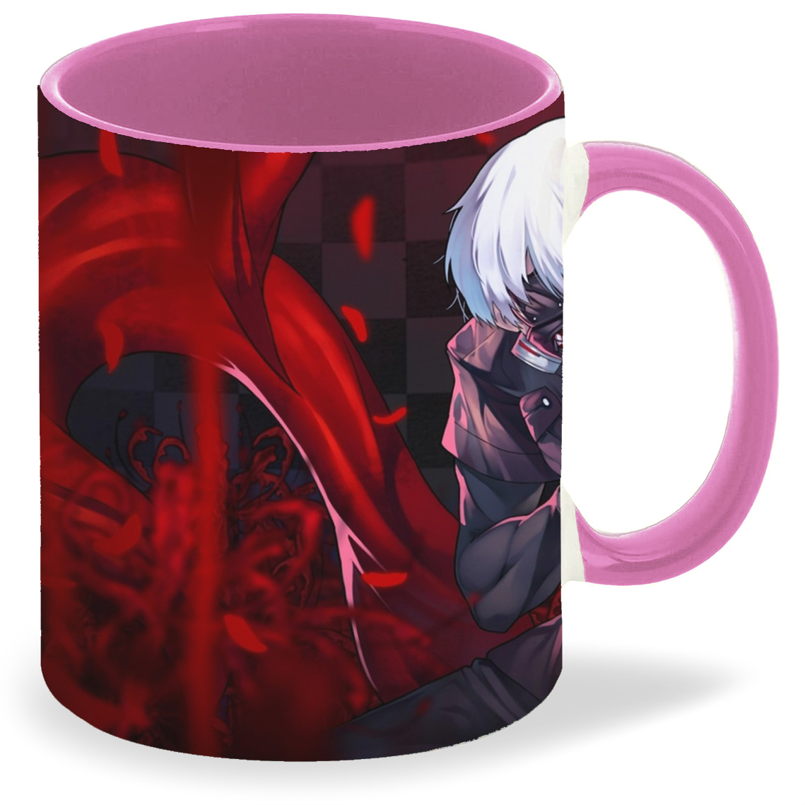 

Кружка розовая CoolPodarok Anime. Красная маска Канеки Кен, Tokyo Ghoul Аниме