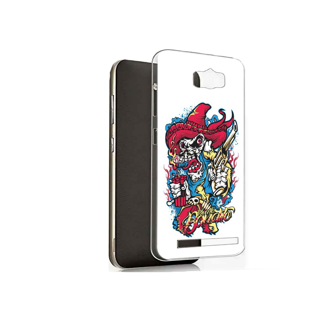 

Чехол MyPads Tocco для Asus ZenFone Max (ZC550KL) нарисованный скелет с писталетом, Прозрачный, Tocco