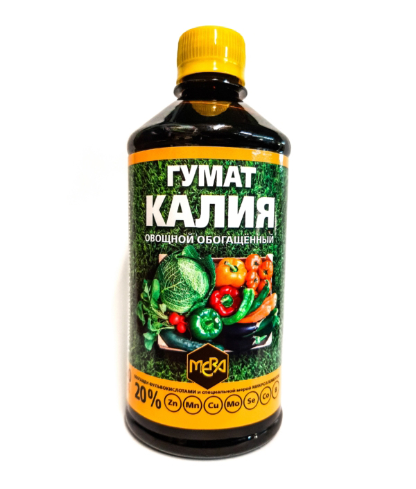 

Органоминеральное удобрение Мера Гумат калия Овощной 0,5 л, Гумат калия Овощной