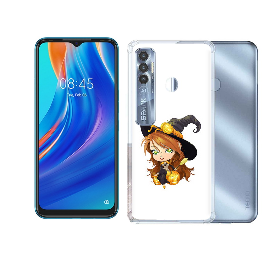 

Чехол MyPads Tocco для Tecno Spark 7 Pro Ведьмочка, Прозрачный, Tocco