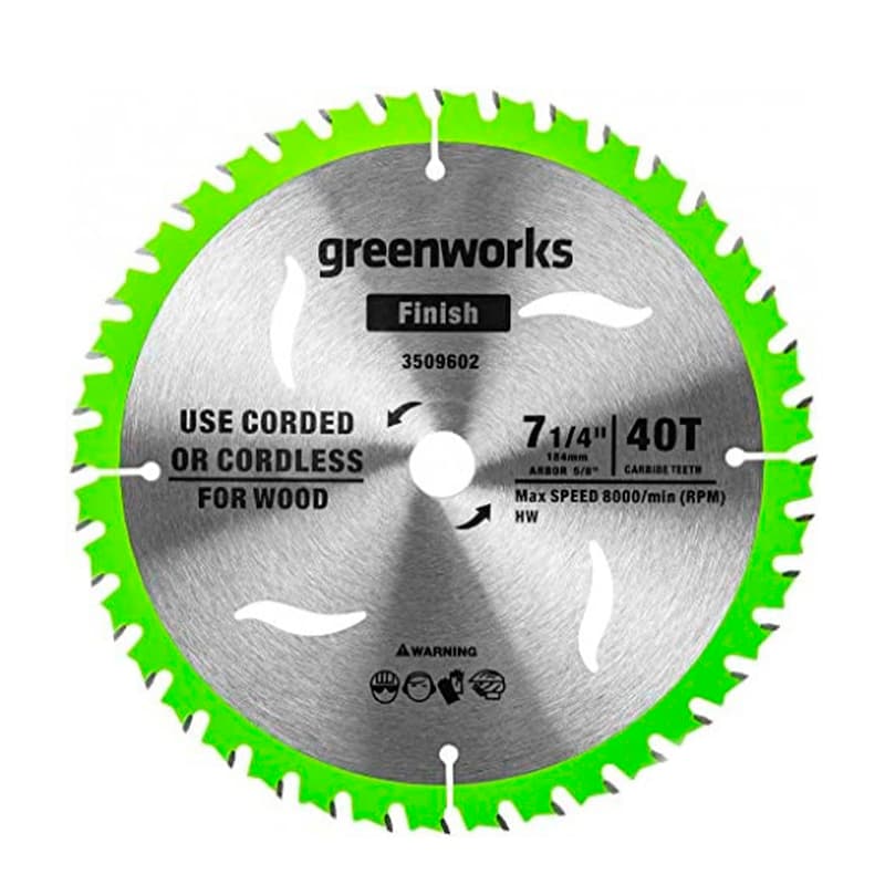 Пильный диск по дереву для циркулярной пилы Greenworks 184х1,75/1,13х20мм, 40Т 2943307