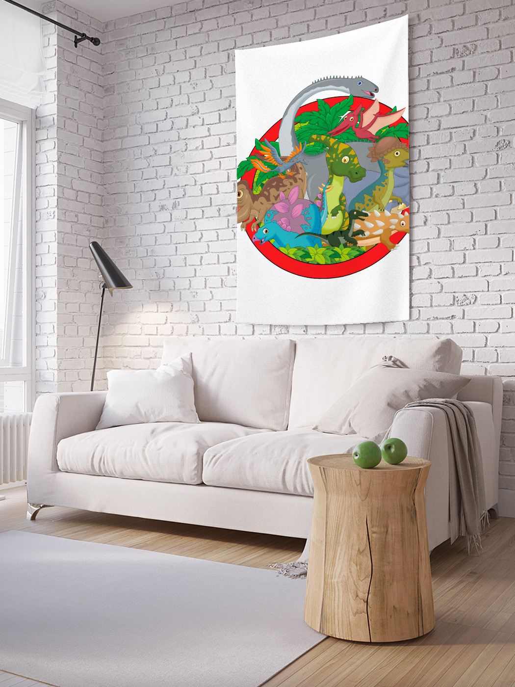 

Вертикальное фотопанно на стену JoyArty Круг динозавров 100x150 см, Круг динозавров