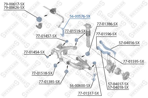 

56-00576-Sx Тяга Cтабилизатора Заднего L110 M10X1.5 Bmw F10/F01/F02/F03/F04 08>