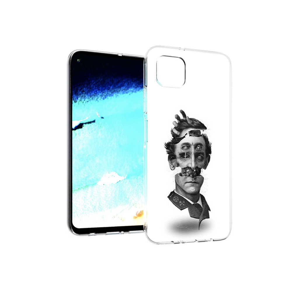 

Чехол MyPads Tocco для Huawei Nova 6 SE страшное лицо абстракция, Прозрачный, Tocco