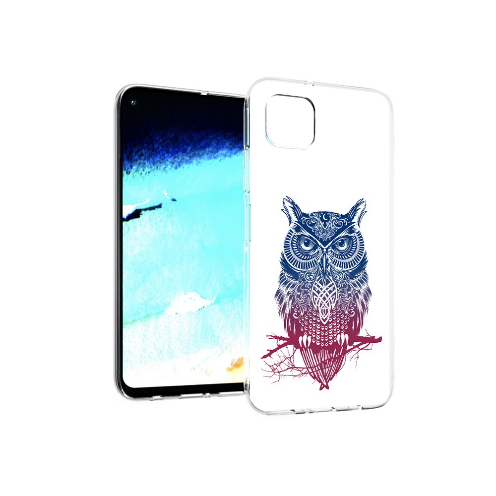 

Чехол MyPads Tocco для Huawei Nova 6 SE хиппи сова, Прозрачный, Tocco