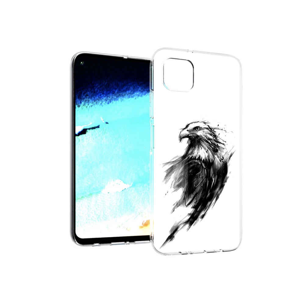 

Чехол MyPads Tocco для Huawei Nova 6 SE чб птица, Прозрачный, Tocco