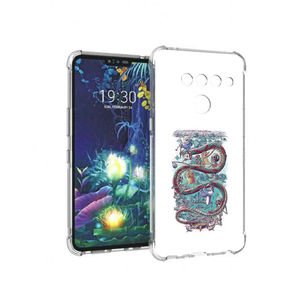

Чехол MyPads Tocco для LG V50 ThinQ время приключений страшилка, Прозрачный, Tocco