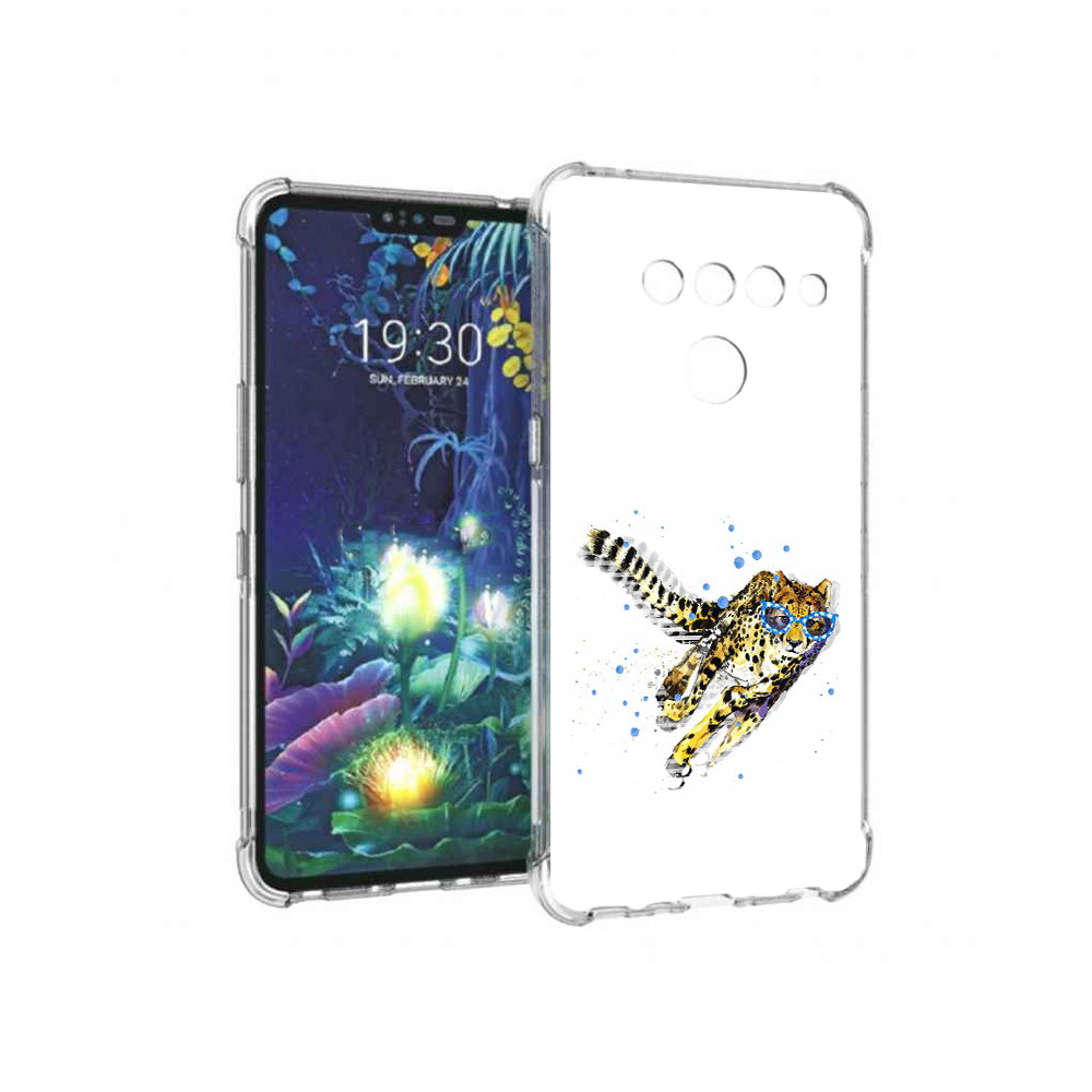 

Чехол MyPads Tocco для LG V50 ThinQ гепард в очках, Прозрачный, Tocco