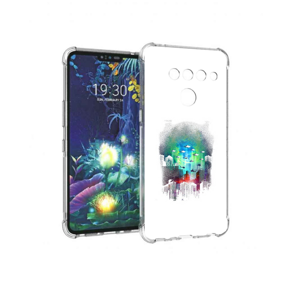 

Чехол MyPads Tocco для LG V50 ThinQ город в свечении, Прозрачный, Tocco