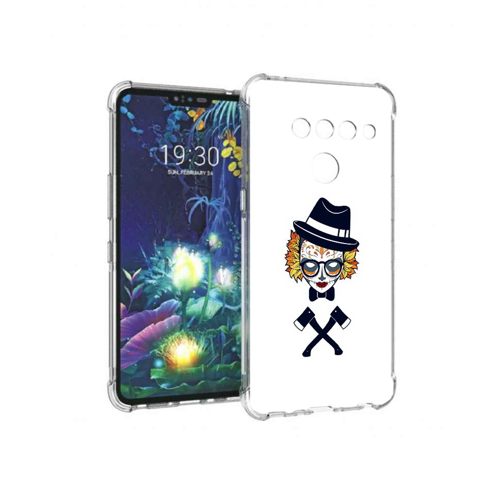 

Чехол MyPads Tocco для LG V50 ThinQ девушка в маске с топорами рисунок, Прозрачный, Tocco
