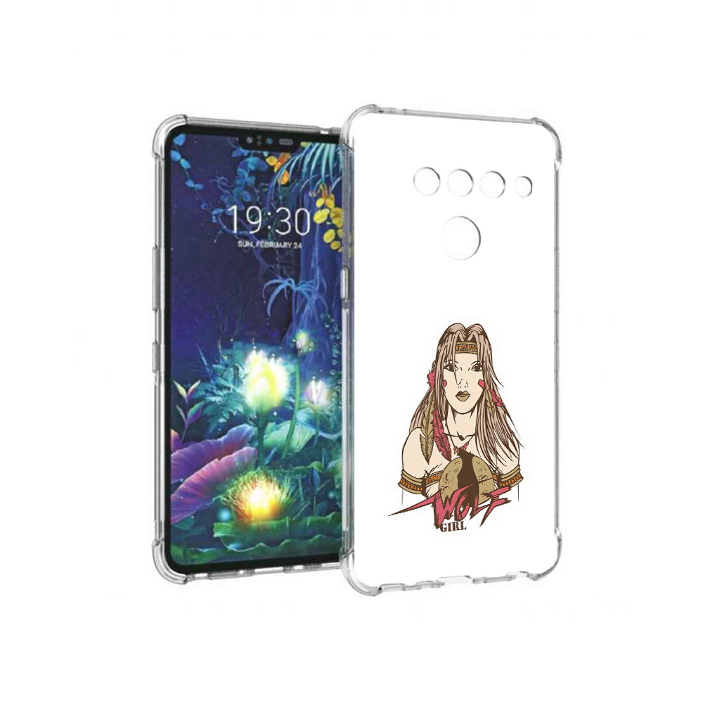 

Чехол MyPads Tocco для LG V50 ThinQ девушка волк, Прозрачный, Tocco