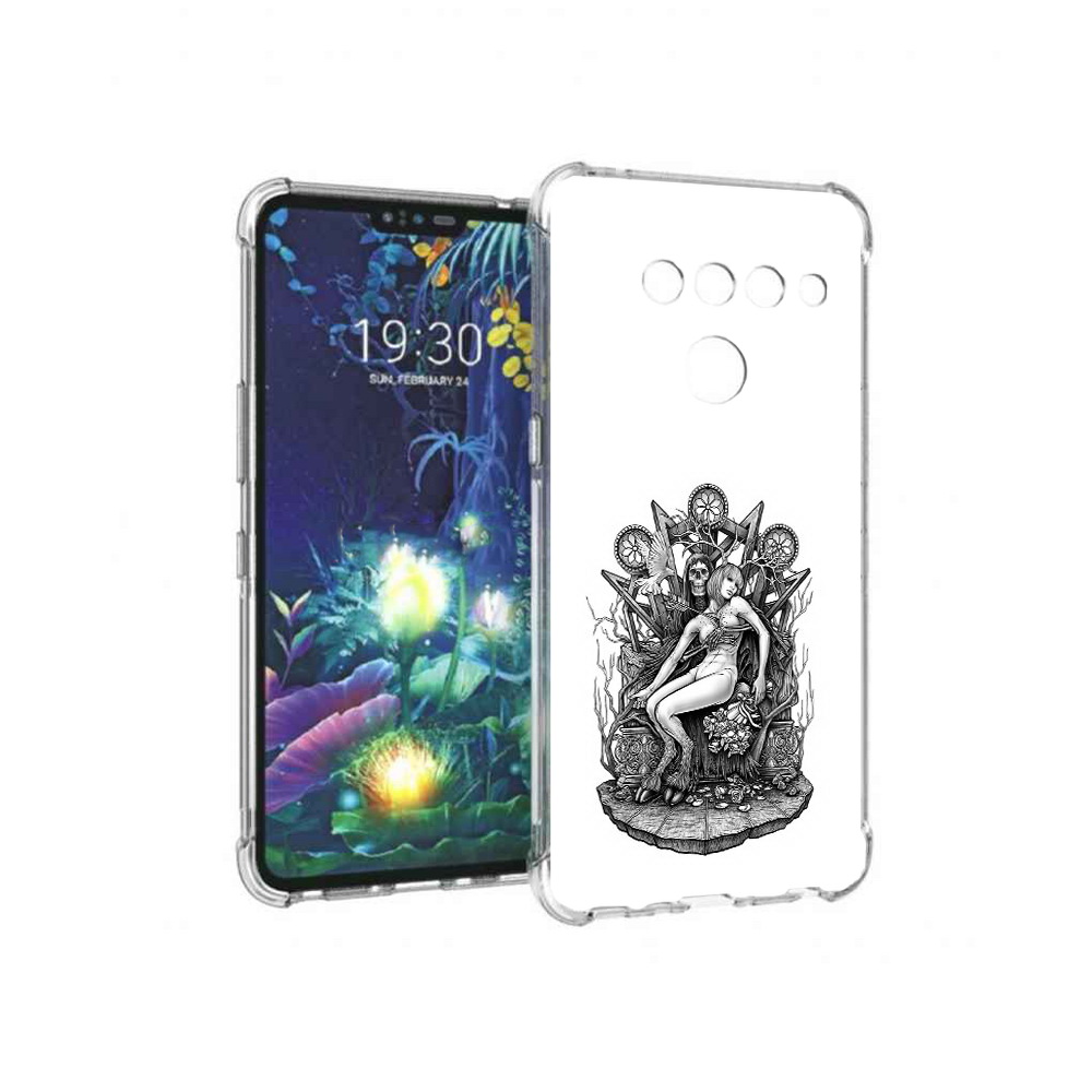 

Чехол MyPads Tocco для LG V50 ThinQ девушка на троне, Прозрачный, Tocco