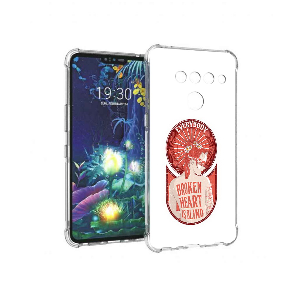 

Чехол MyPads Tocco для LG V50 ThinQ девушка разбитое сердце, Прозрачный, Tocco