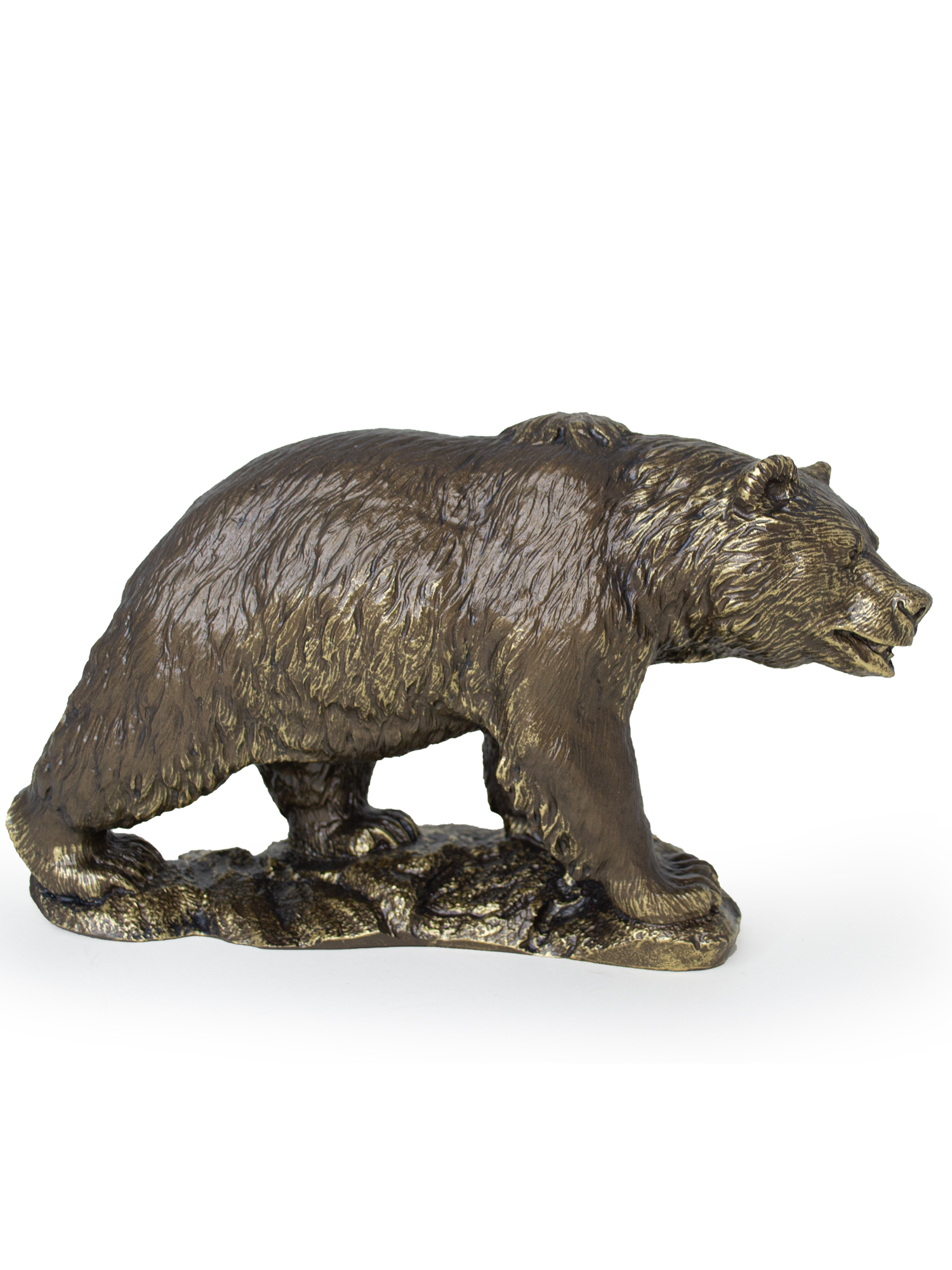фото Скульптура артизюминка бурый медведь из литьевого мрамора