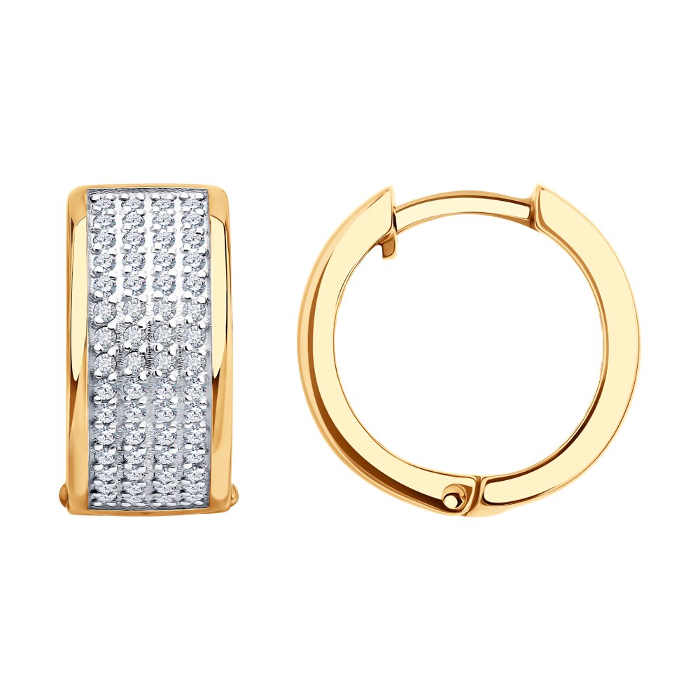 

Серьги конго из золота Diamant 51-120-02935-1, фианит, 51-120-02935-1