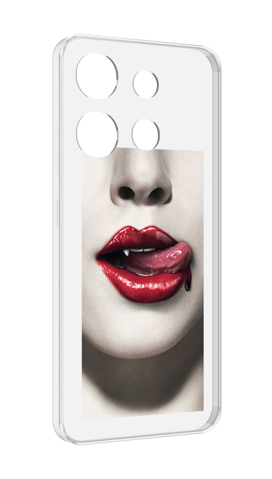 Чехол MyPads губы-вампирши для Infinix Smart 7 противоударный