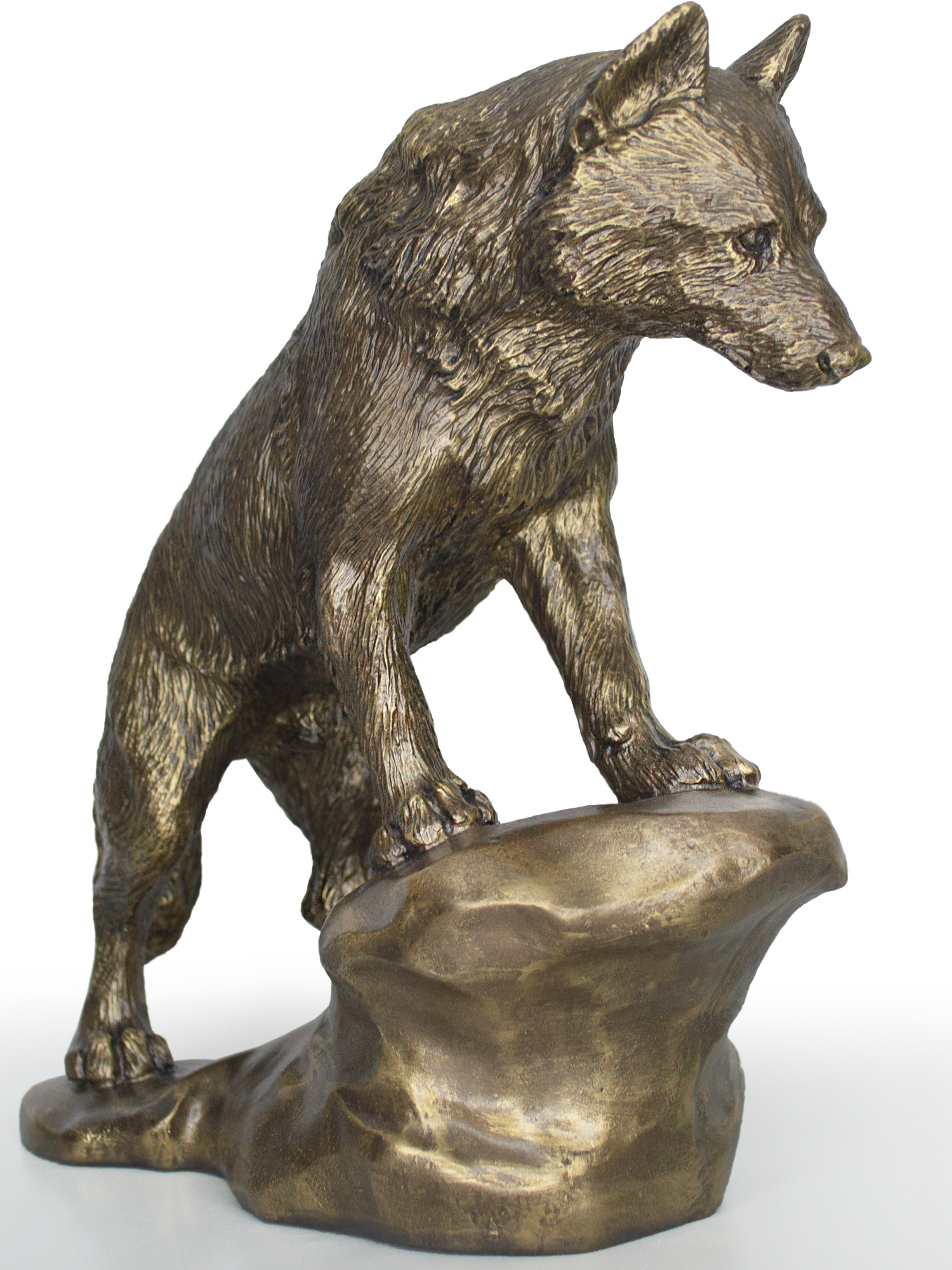 фото Скульптура артизюминка волк из литьевого мрамора